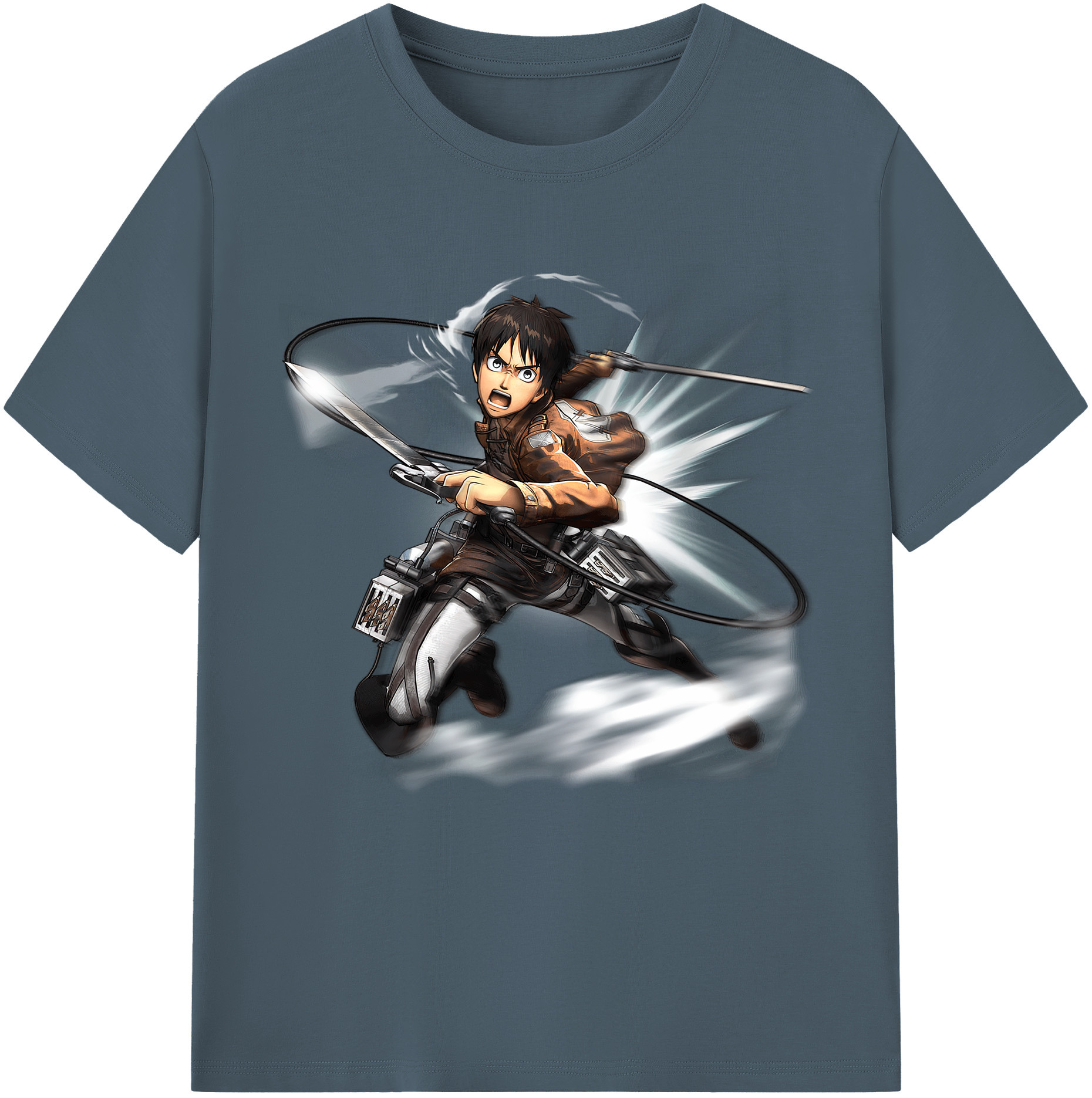 （画像用） 進撃の巨人 エレン･イェーガー Attack on Titan Eren Jäger 綿100％半袖Tシャツ（フロントプリント）